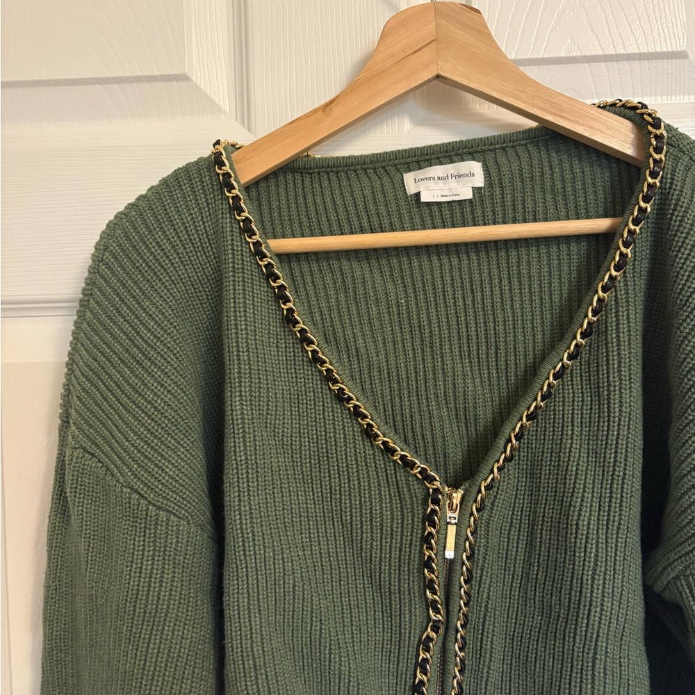 Lovers + Friends Olive Chain-Trimmed Cardigan - Picture 2 of 4